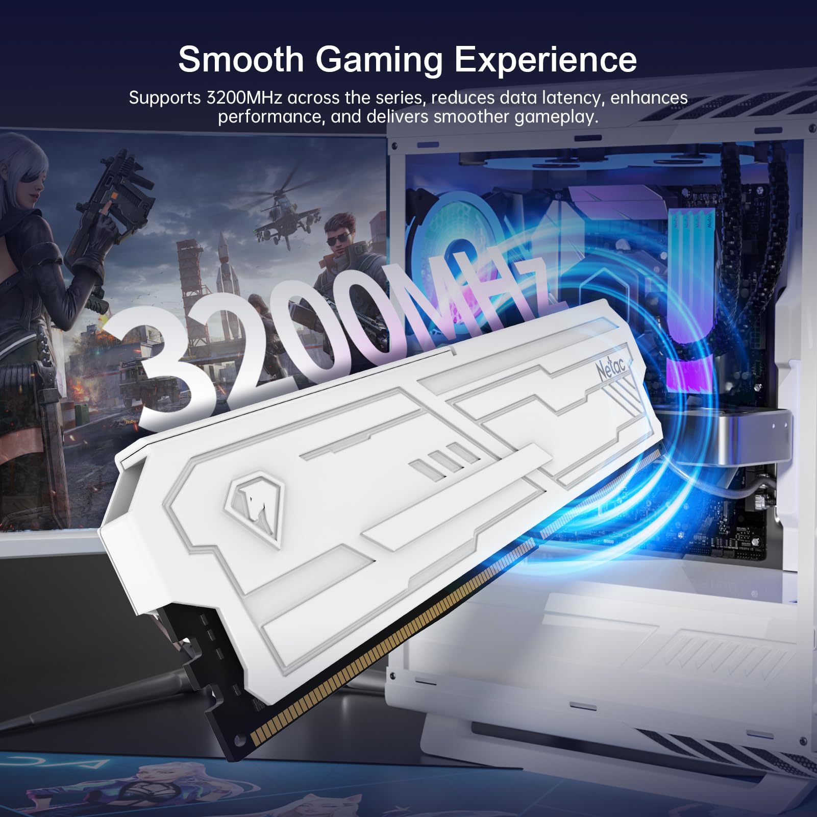 Netac DDR4 DRAM 32GB Kit16GBx2 C16 3200MHz XMP 2.0 Dual Channel